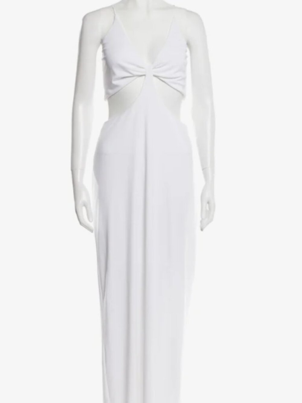 Alice + Olivia  V-Neck Long Dress  White | Size: XL | US 12